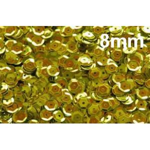 Lantejoula Metálica 8mm Ref. 170 Amarelo Lantecor (100 gramas)