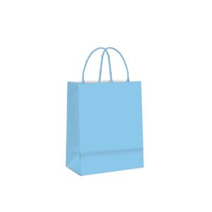 Sacola para Presente em Papel 21.5x15x8cm Tamanho P Liso Azul Bebê Cromus (10 unidades)