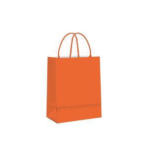 Sacola para Presente em Papel 21.5x15x8cm Tamanho P Laranja Cromus (10 unidades)