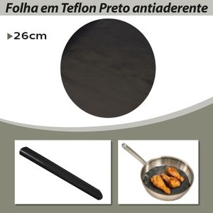 Folha em Teflon Preto Antiaderente 26cm Nostik (01UND)