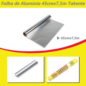 Folha de Alumínio em Rolo de 45cmx7,5mts Takente (01UND)