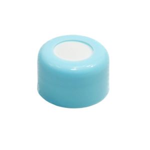 Tampa de Plástica com Furo Rosca 28mm Azul Bebê (10 unidades)