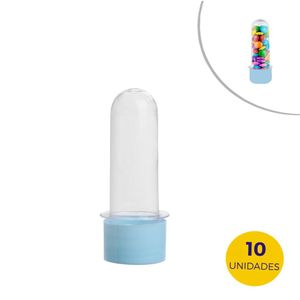 Tubete Pequeno Com Tampa Azul Bebê 8cm Mirandinha Miniaturas (10 unidades)