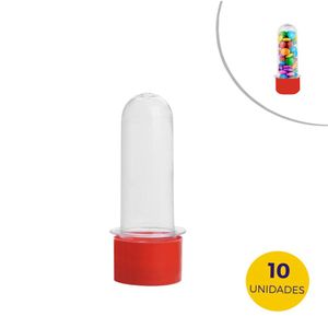 Tubete Pequeno Com Tampa Vermelho 8cm Mirandinha Miniaturas (10 unidades)