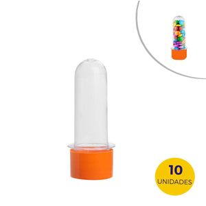 Tubete Pequeno Com Tampa Laranja 8cm Mirandinha Miniaturas (10 unidades)
