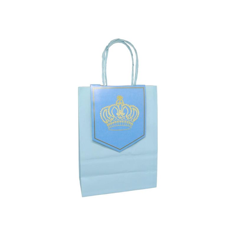 Sacola-de-Presente-Reinado-do-Principe-21.5x15-cm-Tamanho-P-Azul-Bebe-Cromus--1-unidade-