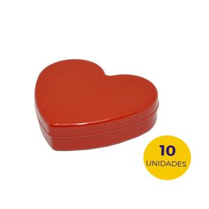 Caixinha em Acrílico Coração Vermelha 7,7x2x7cm Mirandinha Miniaturas (10UND)