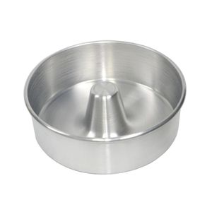 Forma de Alumínio Reta C/ Tubo para Bolo e Pudim 24x8cm Alumínio Circular (01 unidade)