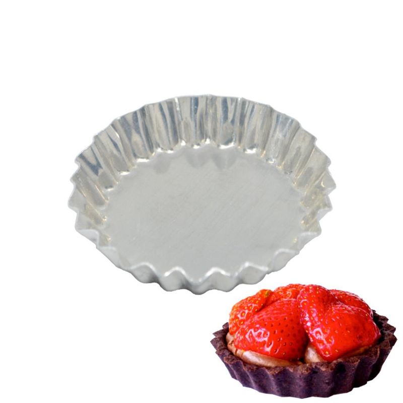 Forma-de-Aluminio-para-Torta-Crespa-Fundo-Fixo-9cm-N.-3-Aluminio-Circular--12-unidades-