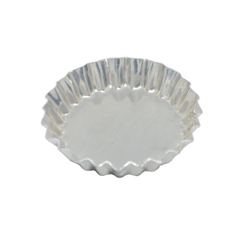 Forma-de-Aluminio-para-Torta-Crespa-Fundo-Fixo-9cm-N.-3-Aluminio-Circular--12-unidades-