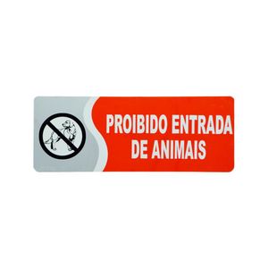 Placa Proibido Entrada de Animais Vermelha 20 cm Emplac (1 unidade)