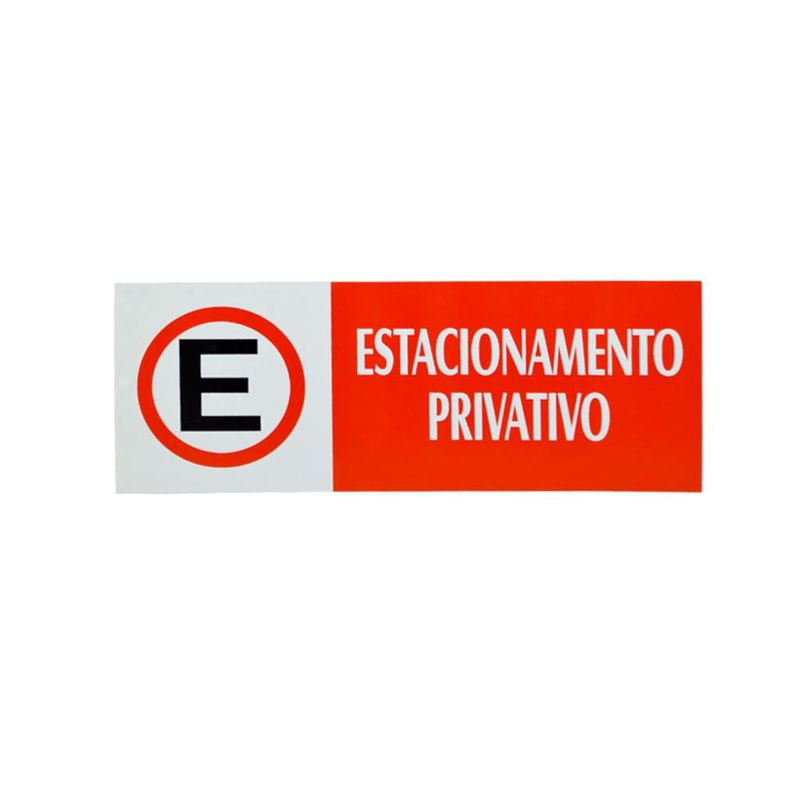 Placa-Estacionamento-Privativo-Vermelha-20x7cm-Emplac--1-unidade-