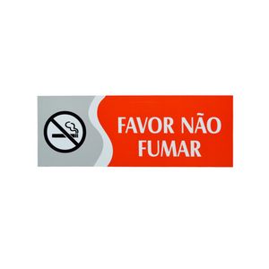 Placa Favor Não Fumar Vermelha 20x7cm Emplac (1 unidade)