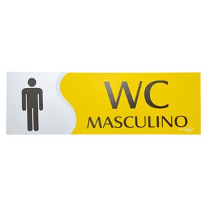 Placa WC Maculino Amarela 30 cm Emplac (1 unidade)