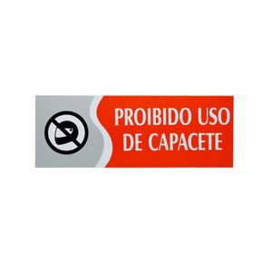 Placa Proibido Uso de Capacete Vermelha 20 cm Emplac (1 unidade)