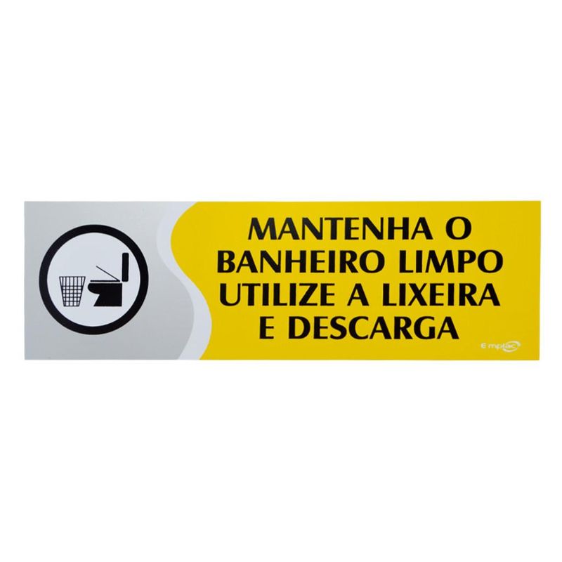 Placa-Mantenha-o-Banheiro-Limpo-Amarela-30-cm-Emplac--1-unidade-