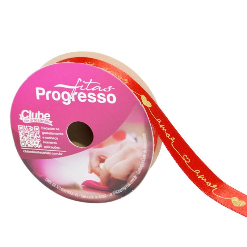 Fita de Cetim ECF 003H 15mm Cor 423 Amor Progresso (10 metros)
