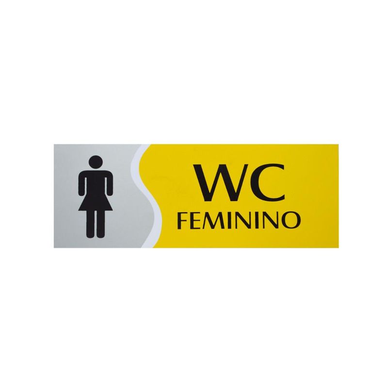 Placa-WC-Feminino-Amarela-20x7cm-Emplac--01-unidade-