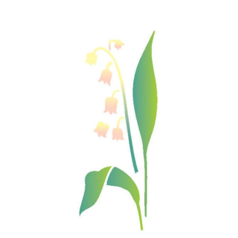 Stencil Simples de Acetato para Pintura 7x15cm Ref. OPA 1966 Flores Lírio do Vale OPA (01 unidade)