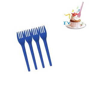 Garfo Sobremesa Azul Royal Strawplast (50 unidades)