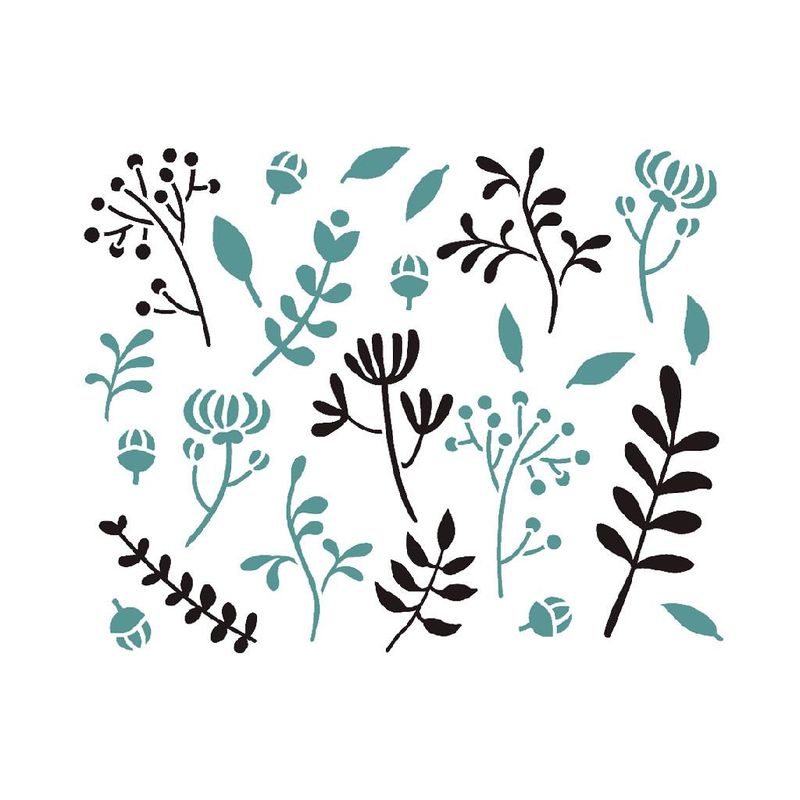 Stencil Simples de Acetato para Pintura 20x25cm Ref. OPA 3233 Ramos Escandinavos III OPA (01 unidade)