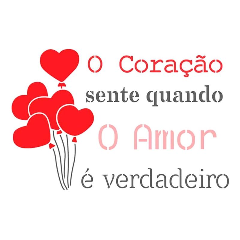 Stencil Simples de Acetato para Pintura 20x25cm Ref. OPA 3265 Frase O Amor OPA (01 unidade)