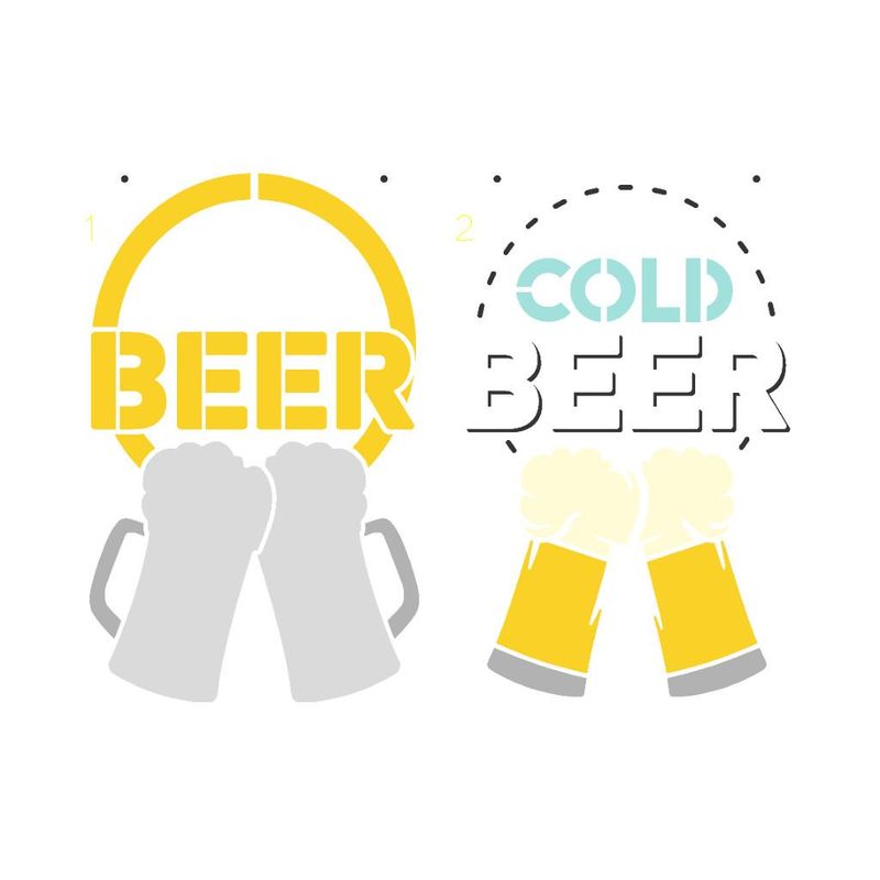 Stencil Simples de Acetato para Pintura 20x25cm Ref. OPA 3206 Cerveja Gelada OPA (01 unidade)