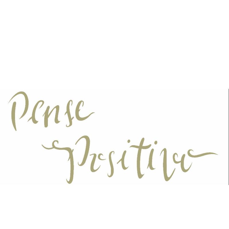 Stencil Simples de Acetato para Pintura 7x15cm Ref. OPA 2489 Frase Pense Positivo OPA (01 unidade)