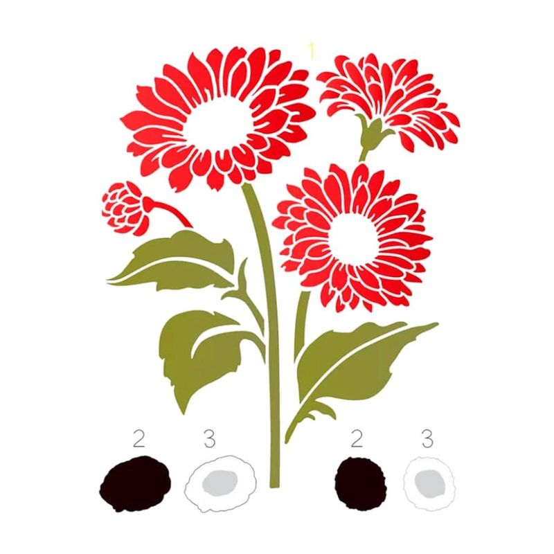 Stencil-Simples-de-Acetato-para-Pintura-20x25cm-Ref.-OPA-3267-Flor-Gerbera-OPA--01-unidade-
