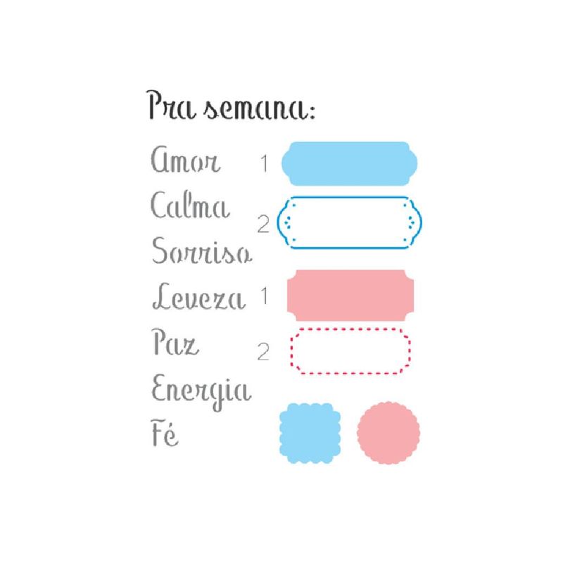 Stencil Simples de Acetato para Pintura 15x20cm Ref. OPA 3264 Tags Pra Semana OPA (01 unidade)