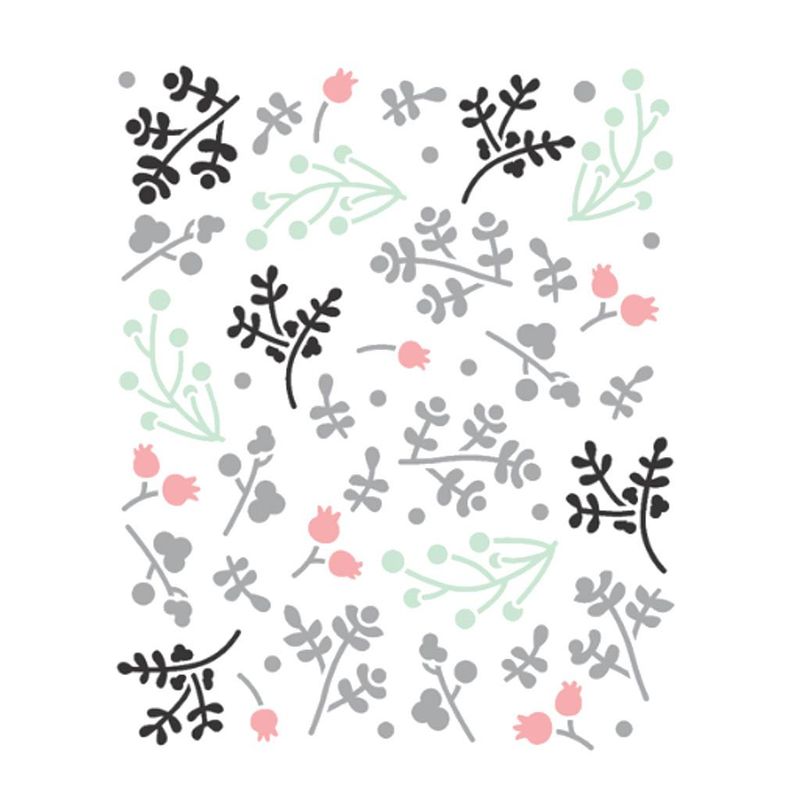 Stencil Simples de Acetato para Pintura 20x25cm Ref. OPA 3208 Ramos Escandinavos II OPA (01 unidade)