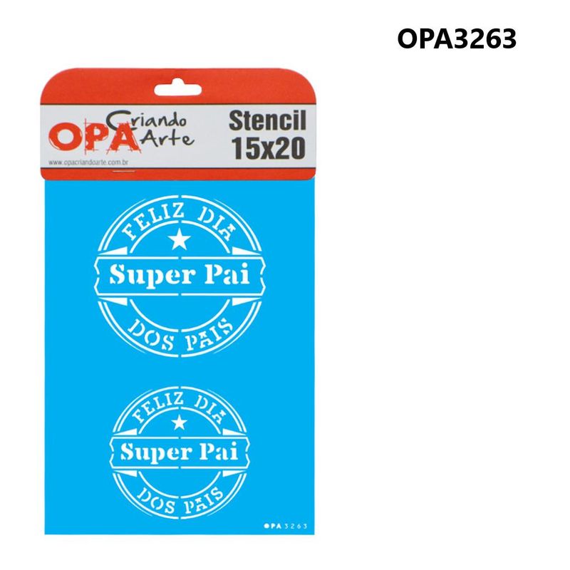 Stencil Simples de Acetato para Pintura 15x20cm Ref. OPA 3263 Super Pai OPA (01 unidade)