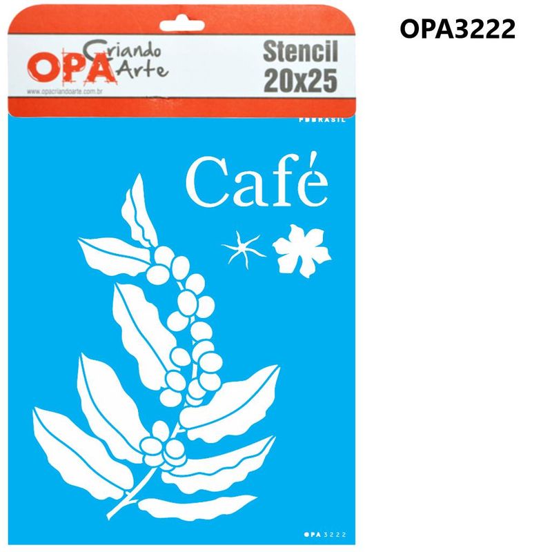 Stencil Simples de Acetato para Pintura 20x25cm Ref. OPA 3222 Café OPA (01 unidade)