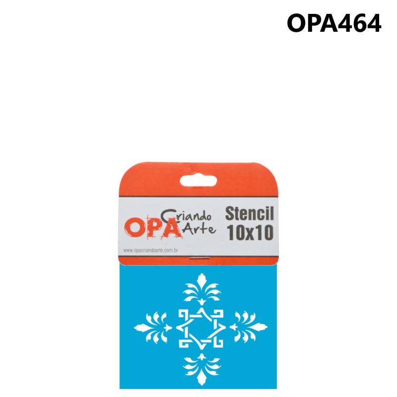 Stencil Simples de Acetato para Pintura 10x10cm Ref. OPA 464 Medalhão Flor de Liz OPA (01 unidade)