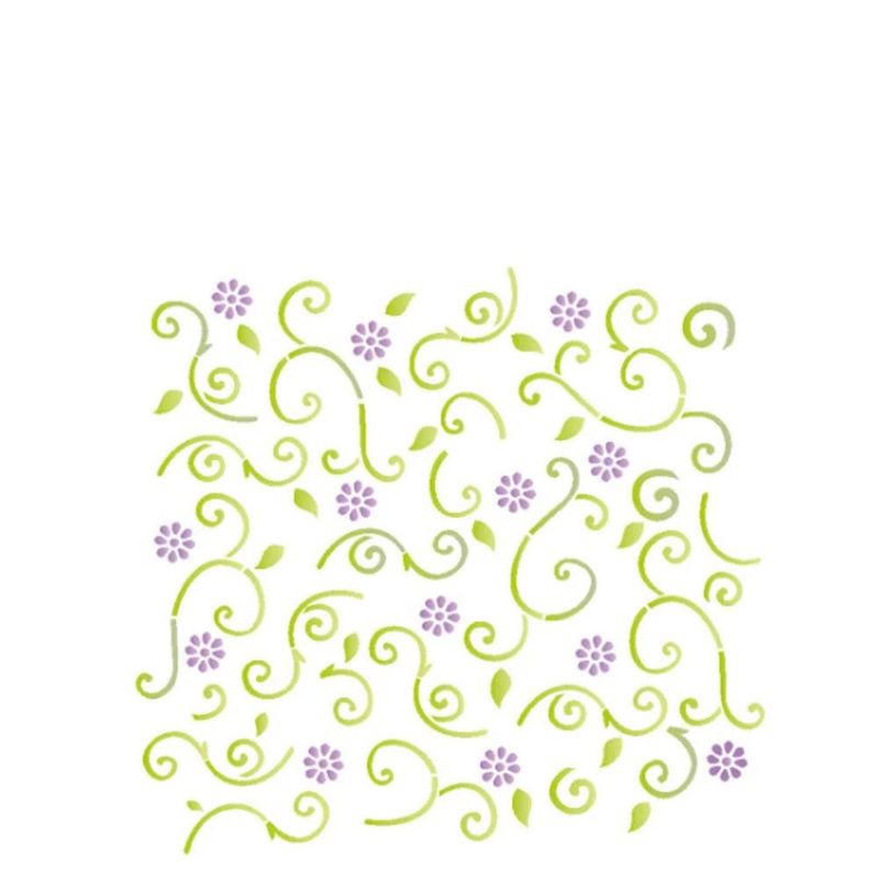 Stencil Simples de Acetato para Pintura 14x14cm Ref. OPA 1054 Estamparia Flor Folha OPA (01 unidade)