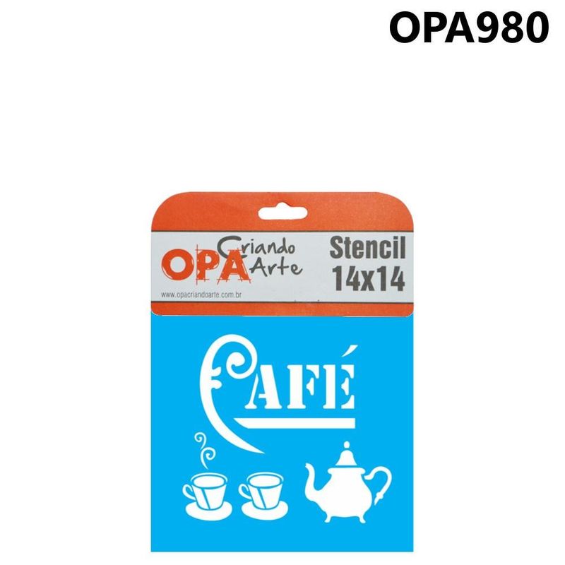 Stencil Simples de Acetato para Pintura 14x14cm Ref. OPA 980 Café OPA (01 unidade)