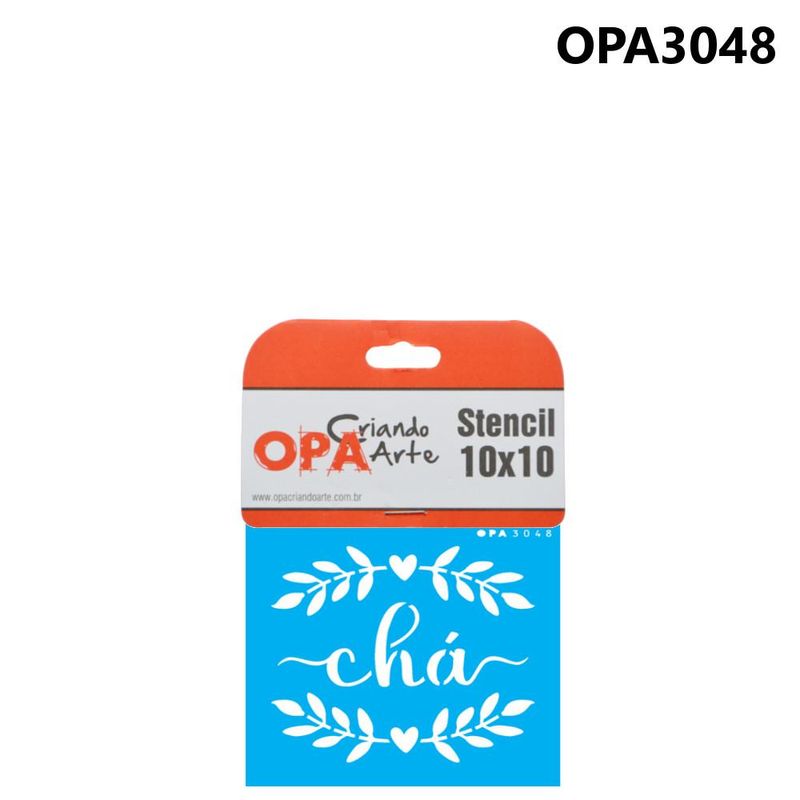 Stencil Simples de Acetato para Pintura 10x10cm Ref. OPA 3048 Palavras Chá OPA (01 unidade)