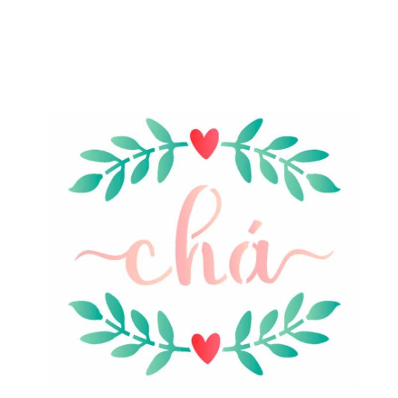 Stencil Simples de Acetato para Pintura 10x10cm Ref. OPA 3048 Palavras Chá OPA (01 unidade)