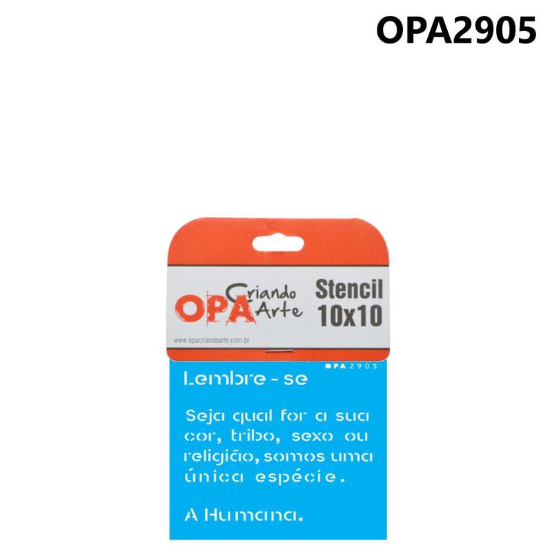 Stencil Simples de Acetato para Pintura 10x10cm Ref. OPA 2905 Frase lembre-se OPA (01 unidade)