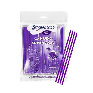 Canudo Super Açaí Embalagem Individual Strawplast (100 unidades)