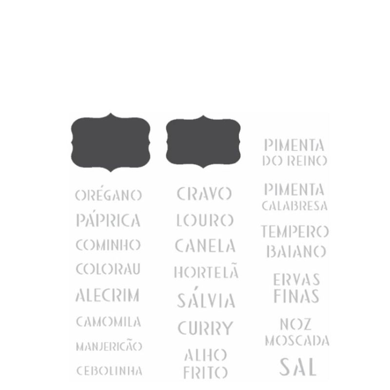 Stencil Simples de Acetato para Pintura 14x14cm Ref. OPA 2340 Tag Temperos OPA (01 unidade)