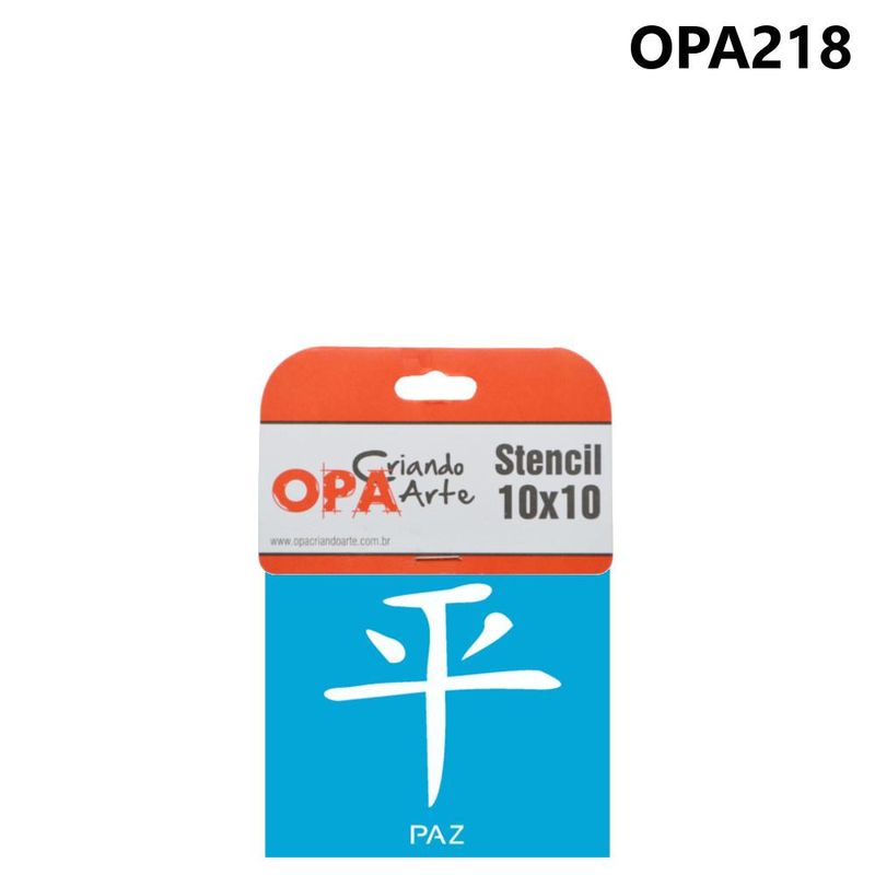 Stencil Simples de Acetato para Pintura 10x10cm Ref. OPA 218 Ideograma Paz OPA (01 unidade)