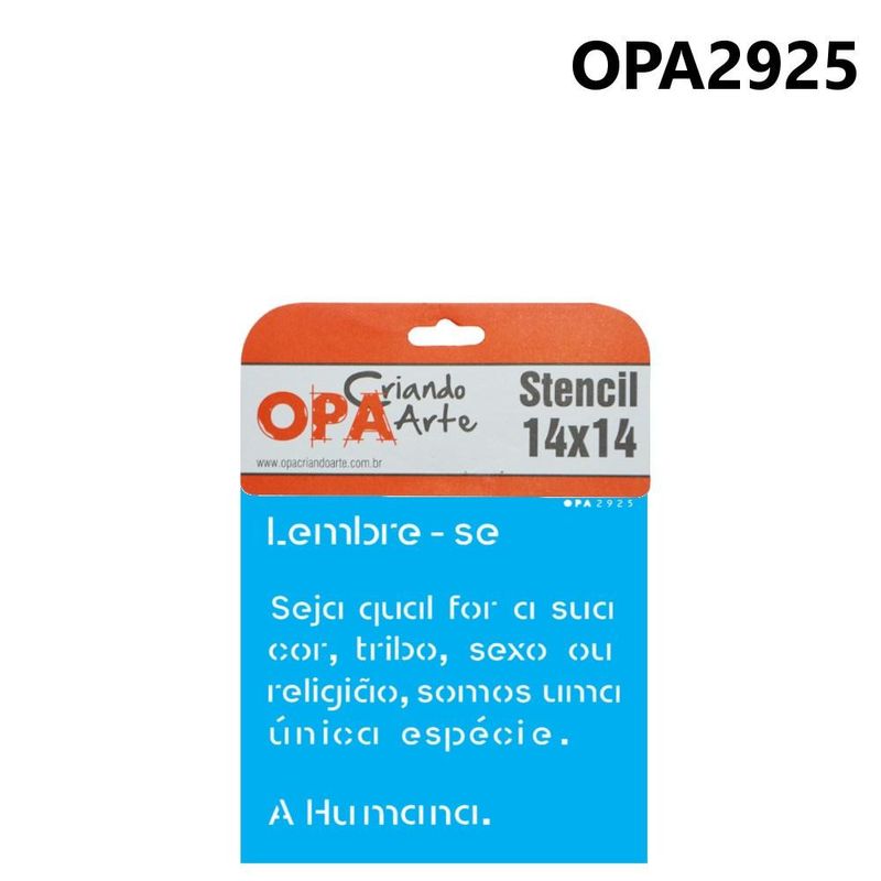 Stencil Simples de Acetato para Pintura 14x14cm Ref. OPA 2925 Frase lembre-se OPA (01 unidade)