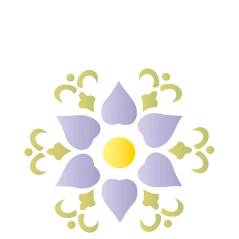 Stencil Simples de Acetato para Pintura 10x10cm Ref. OPA 1310 Mandala Flor OPA (01 unidade)