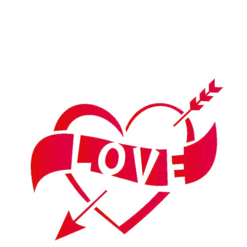 Stencil Simples de Acetato para Pintura 10x10cm Ref. OPA 1982 Love II OPA (01 unidade)