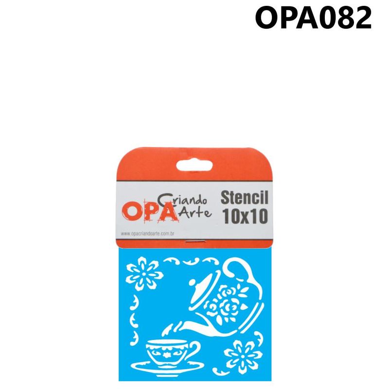 Stencil Simples de Acetato para Pintura 10x10cm Ref. OPA 082 Cantoneira Chá OPA (01 unidade)