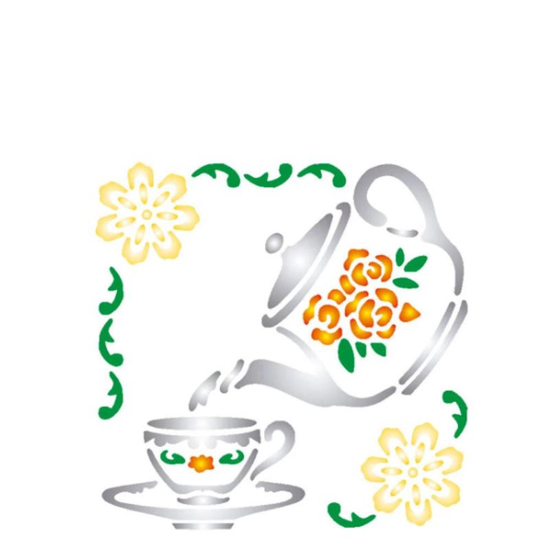 Stencil Simples de Acetato para Pintura 10x10cm Ref. OPA 082 Cantoneira Chá OPA (01 unidade)