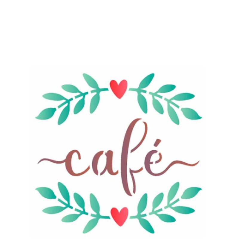 Stencil Simples de Acetato para Pintura 10x10cm Ref. OPA 3047 Palavras Café OPA (01 unidade)