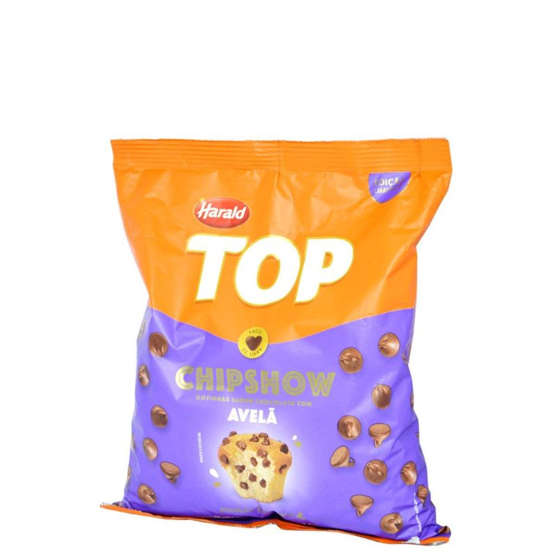 Cobertura Gotinhas Sabor Chocolate com Avelã Chipshow Top Harald (1.010kg)