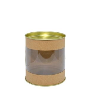 Lata de Papel Kraft para Doces C/ Visor 460gr 11x9.1cm Cromus (01 unidade)